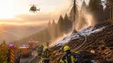 Blitz entzündet Baum am Kapellenberg – fünf Feuerwehren bekämpfen Waldbrand