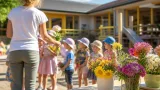 Blumen für die Jüngsten: Überraschungsbesuch im Kindergarten Völkermarkt/Ritzing
