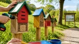 Kinder bauen Insektenhotels für den Bienenlehrpfad in St. Florian