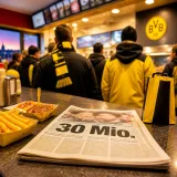 Borussia Dortmund stellt Neuzugang Karetsas für 30 Millionen überraschend in einem Imbiss vor