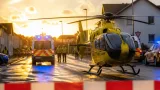 Notarzthubschrauber bei internem Notfall in Marchtrenk im Einsatz