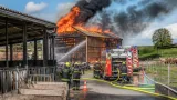 Stallbrand in Feldkirchen: Zwei Kälber sterben, Großaufgebot der Feuerwehren im Einsatz