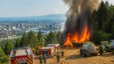 Waldbrand bei Altenberg: Rauchsäule bis nach Linz sichtbar