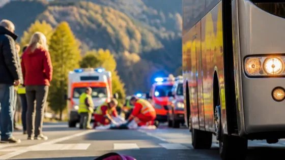 13‑Jährige nach Zusammenstoß mit Linienbus auf B171 in Zams ins Spital gebracht