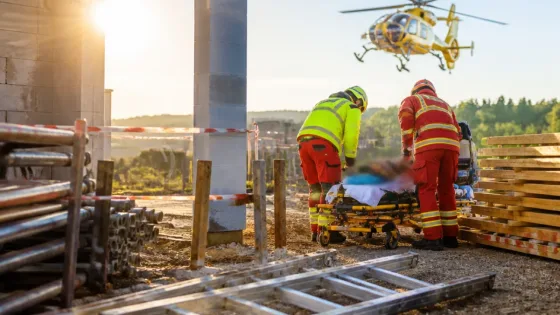 Leiter rutscht weg: 59‑Jähriger nach Absturz mit Rettungshubschrauber ins Klinikum geflogen