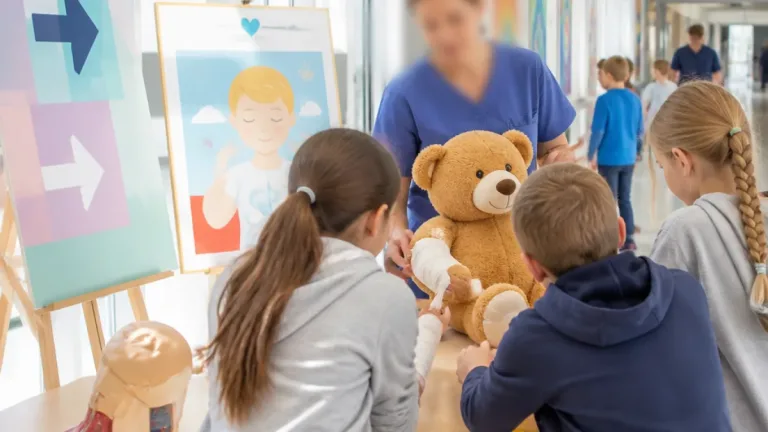 320 Volksschüler lernten spielerisch Abläufe und Berufe im Krankenhaus Ried kennen
