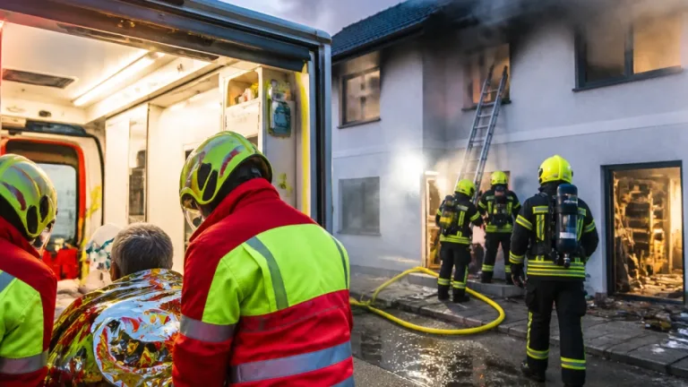 84‑Jährige nach Küchenbrand mit Rauchgasverdacht ins Krankenhaus gebracht