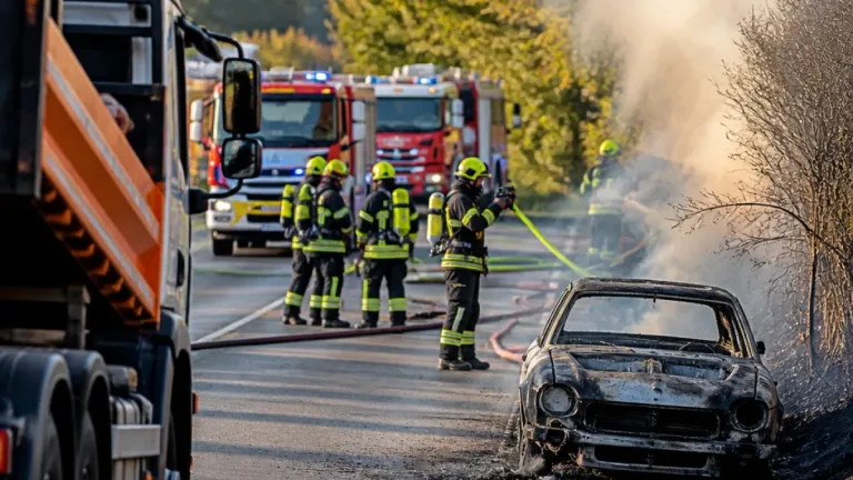 Auto-Brand löste kleinen Waldbrand in Stegersbach aus – Einsatz dauerte rund zwei Stunden
