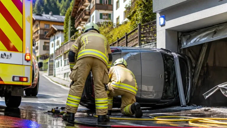 Auto gerät in Kappl in Garageneinfahrt – zwei Senioren verletzt