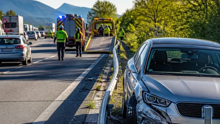 Auto prallt auf A14 gegen Leitschiene – Einsatzkräfte heben Großalarm rasch auf
