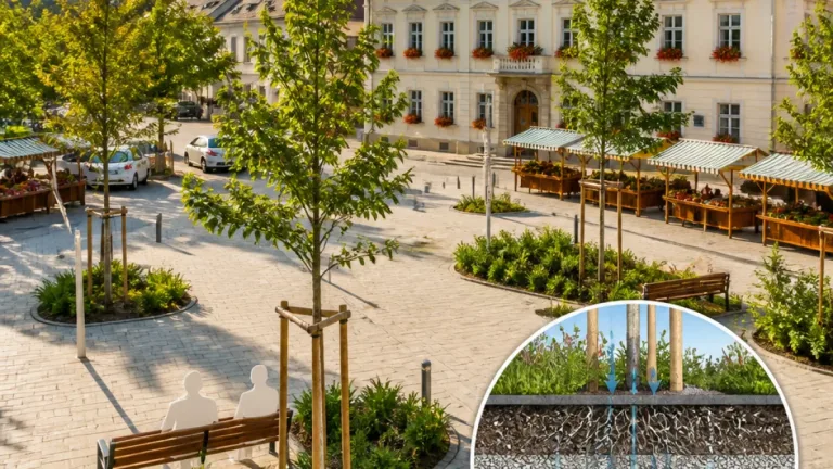 Bad Vöslau: Schlossplatz nach Umgestaltung als klimafitte Mitte für die Gemeinde
