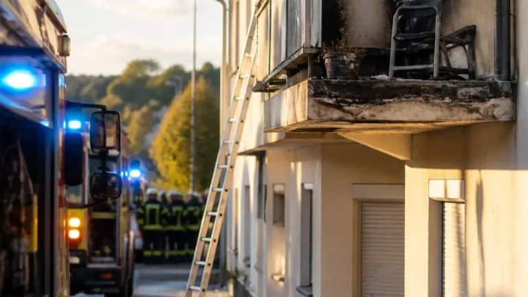 Balkonfeuer in Weißkirchen: Feuerwehr löscht Kleinbrand, Polizei klärt Ursache