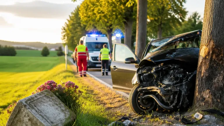 Betrunkener 19‑Jähriger in Walding an Baum und Gedenkstein geprallt