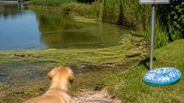 Blaualgen im Sommer: Warum stehende Gewässer für Hunde lebensgefährlich werden können