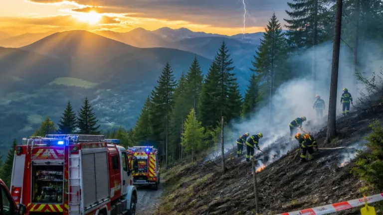 Blitzschlag entzündet Glutnester: Feuerwehren verhindern Ausbreitung auf Rautalm
