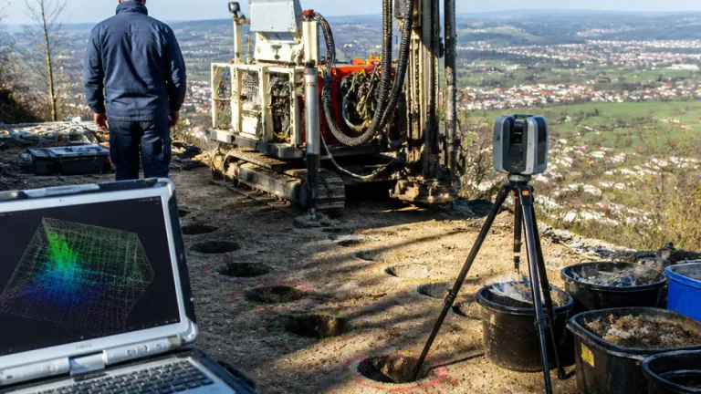 Bohrarbeiten am Reitbauernberg: 55 Löcher, 22 Tonnen Gerät und ein klares Ziel