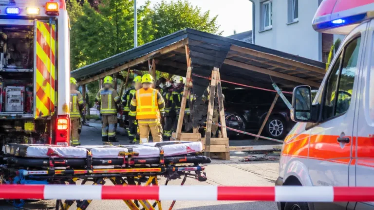 Carport stürzt in Aistersheim ein: Mann bei Abbau schwer am Kopf verletzt
