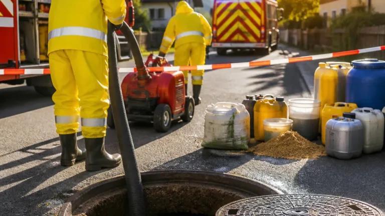 Dieselaustritt in Möderndorf: Feuerwehr und BH pumpen Schacht aus