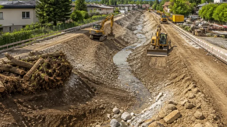 Dornbirn erneuert Bachbett am Haselstauderbach: Schutz vor Hochwasser wird verstärkt