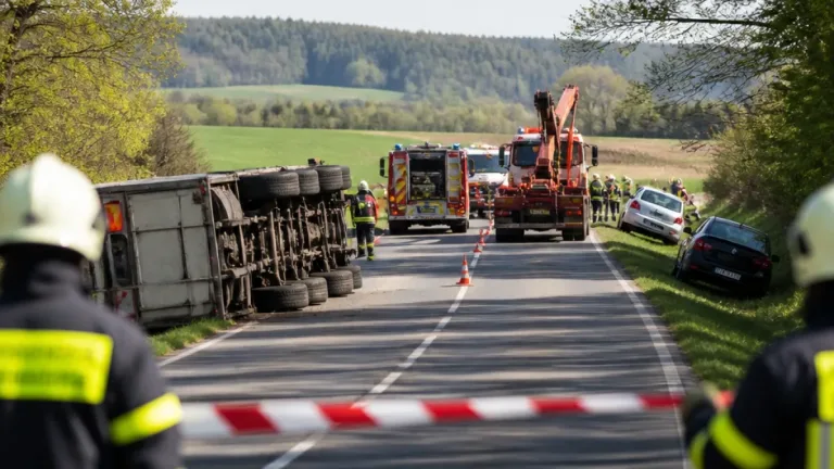 Drei Leichtverletzte nach Zusammenstoß von zwei Pkw und Lkw auf L566 bei St. Florian