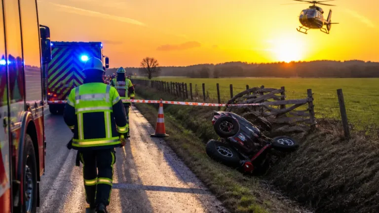 Dreisitzer-Trike überschlägt sich in Micheldorf – mehrere Verletzte, L553 stundenlang beeinträchtigt