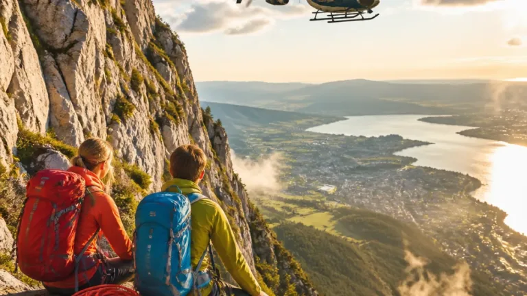 Erschöpfte Wanderer vom Traunstein mit Polizeihubschrauber geborgen