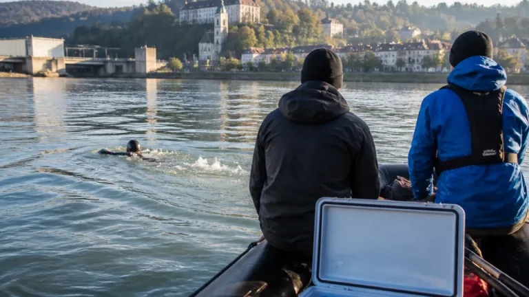 Extremschwimmer Joseph Heß durchquert heute die Donau im Bezirk Perg – mit Umweltproben im Gepäck
