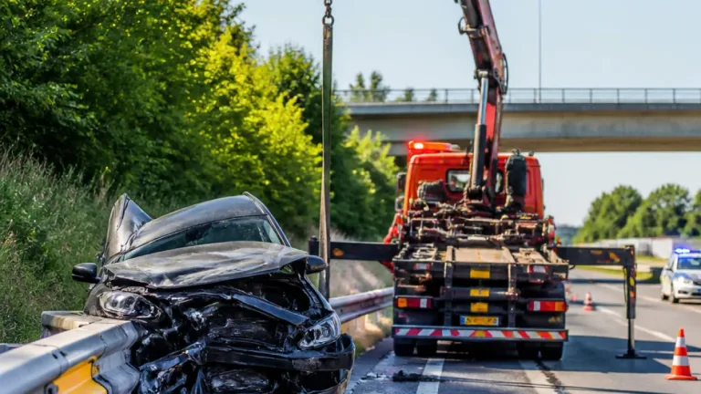 Fahrzeugbergung auf A22 bei Stockerau: Feuerwehr rückte nach Unfall gegen Aufpralldämpfer aus