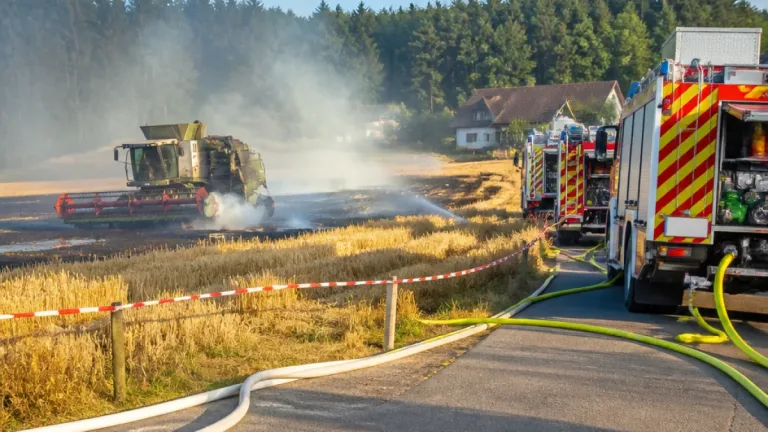 Feldbrand in Thomasberg: Einsatz nahe Feuerwehrhaus verhindert Schlimmeres