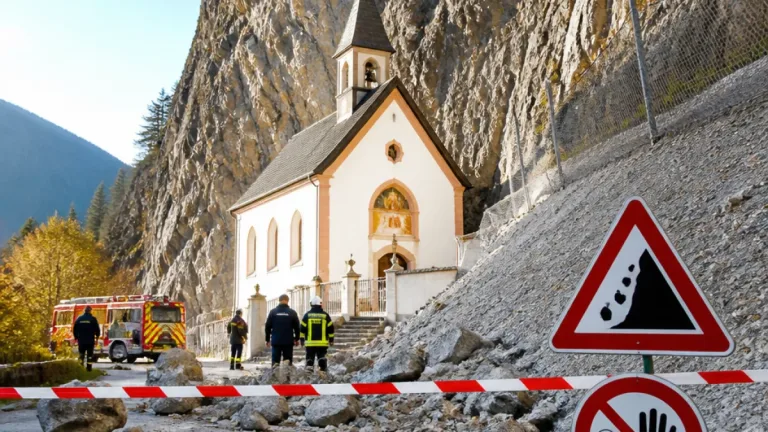 Felssturz bei Loretokapelle in Längenfeld: Auslaufbereich großräumig abgesperrt