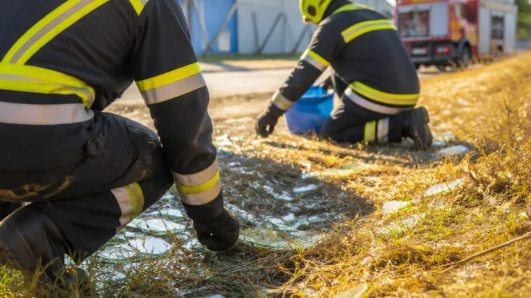 Feuerwehr beseitigt Glasscherben rund ums Sportzentrum – Warnung vor Flurbrandgefahr