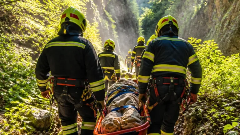 Feuerwehr rettet verunglückte Person aus der Erlaufschlucht nach aufwändigem Einsatz