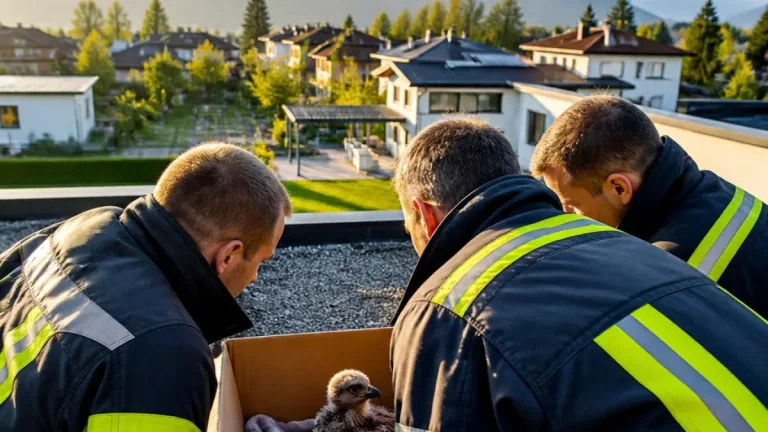 Feuerwehr Wiesing bringt jungen Greifvogel nach Fensteranprall wieder auf die Beine