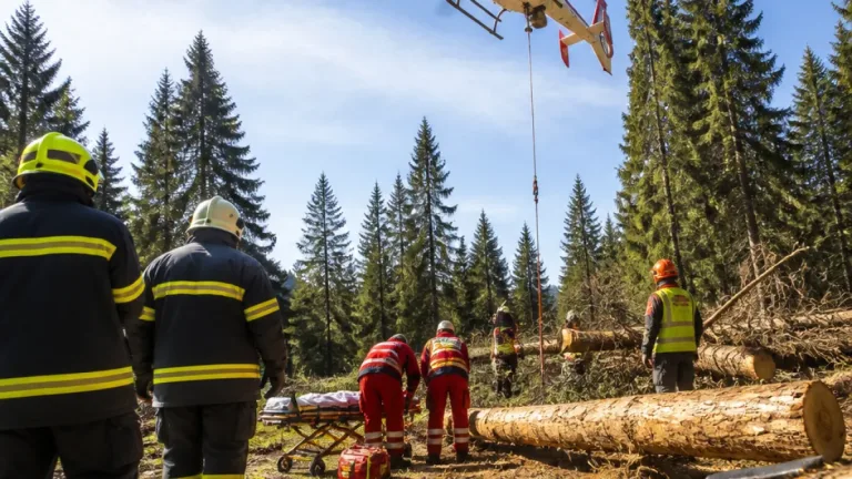 Forstunfall in Hohenthurn: Mann schnitt sich selbst frei und wurde per Hubschrauber geborgen