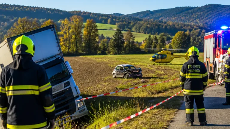 Frau (62) starb nach Frontalkollision mit Sattelschlepper auf B73 bei Ziprein