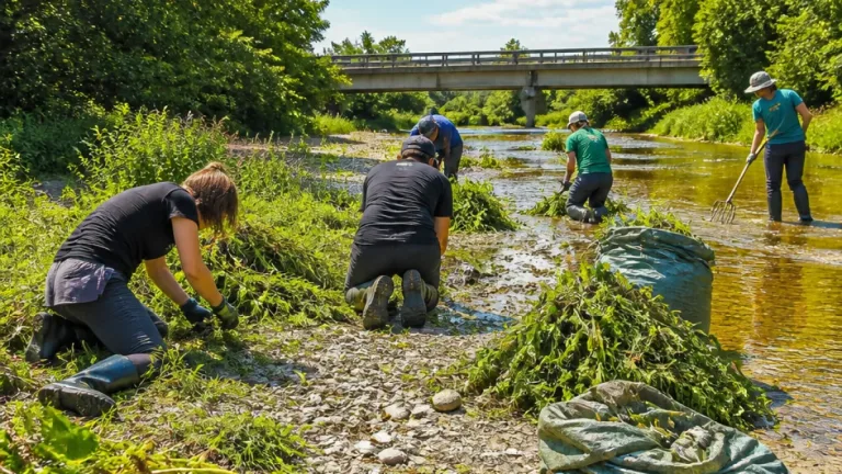 Freiwillige reinigen Leithabett in Katzelsdorf: Ragweed-Befall gestoppt — weiterer Einsatz nötig