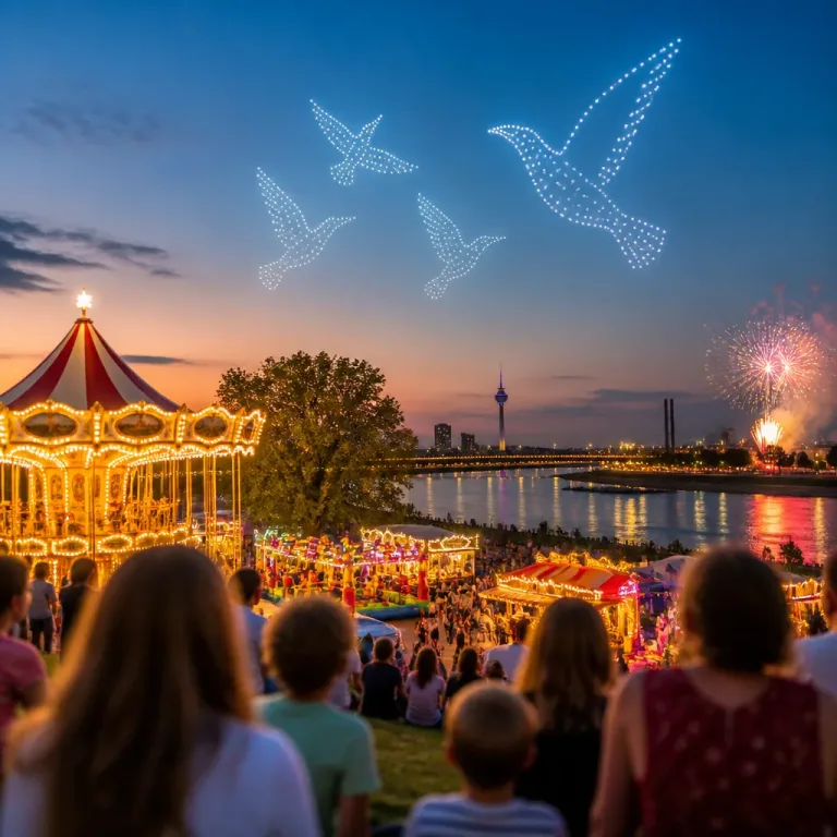 Rheinkirmes in Düsseldorf und Grugafest in Essen: Volksfeste, Drohnenshow und Flohmärkte am letzten Juli-Wochenende