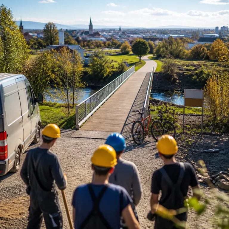 Neuer Radweg nach Föhrenwald: HTL-Schülerinnen bauen Brücke über den Kehrbach