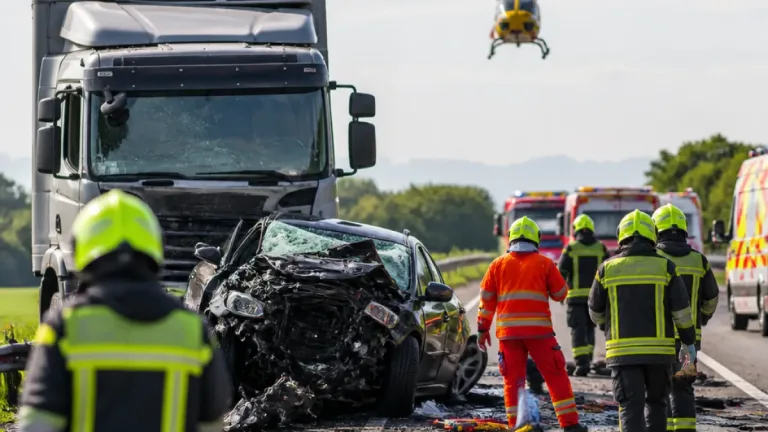 Frontalcrash auf B17 bei Sollenau: 22-Jähriger bei Kollision mit Lkw schwer eingeklemmt