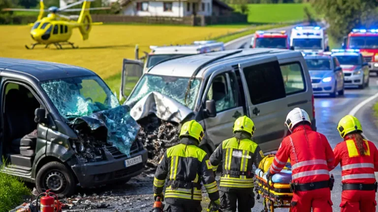 Frontalzusammenstoß in Piesendorf: Ein Toter, mehrere Verletzte auf der B168