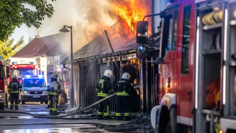 Frühe Brandnacht in Neusiedl: Holzzubau an Tanzcafé in Vollbrand
