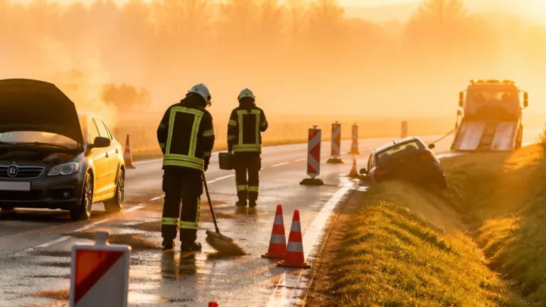 Frühe Einsätze in Dietach: Dieselverlust und Aufhängung eines Pkw auf B 309 führen zu Sperre