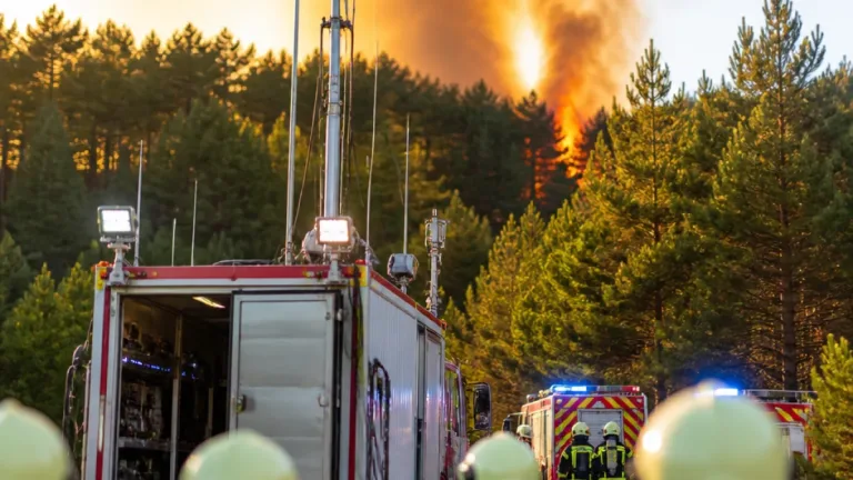 Führungscontainer der Feuerwehr Mödling steuert Einsatz beim Großbrand in St. Egyden