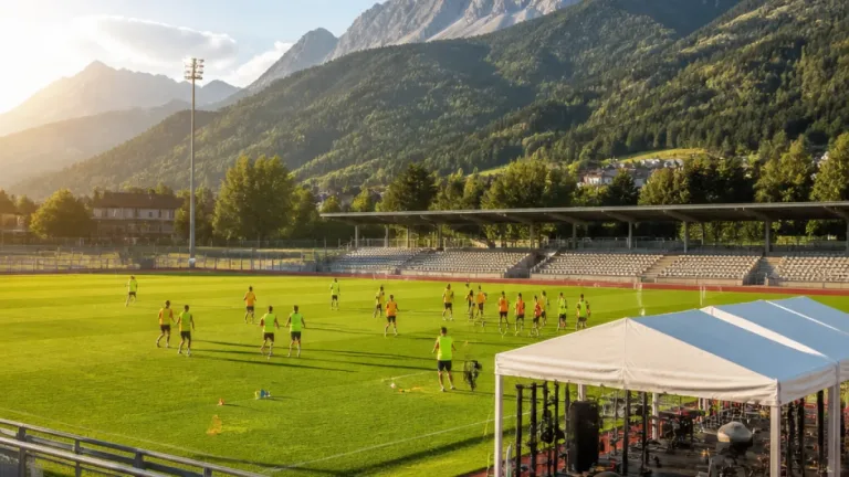 Fußballstars von Udinese trainieren im Dolomitenstadion Lienz