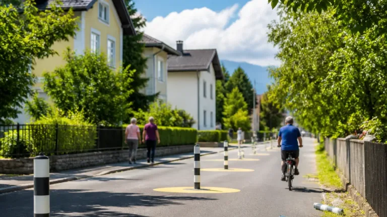 Gelbe Punkte und Poller: Verkehrsberuhigung in Tschinowitsch gestartet