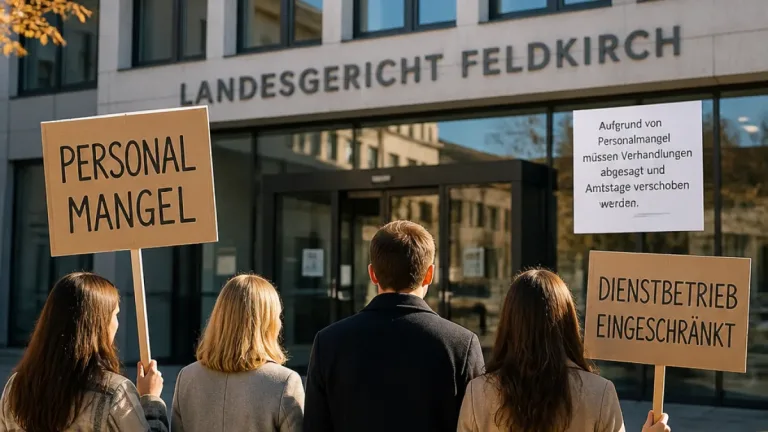 Gerichtsbetrieb in Feldkirch kommende Woche eingeschränkt – Justizvertreter protestieren gegen Personalengpässe