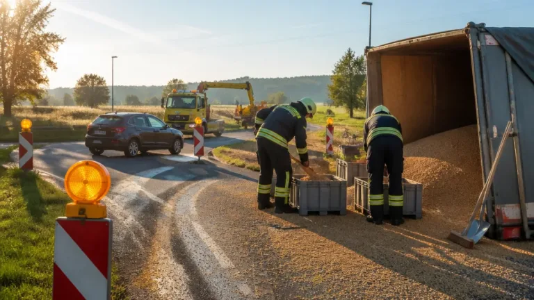 Getreide auf Fahrbahn und Unfall im Kreisverkehr: Spielberg Einsatzreiches Wochenende