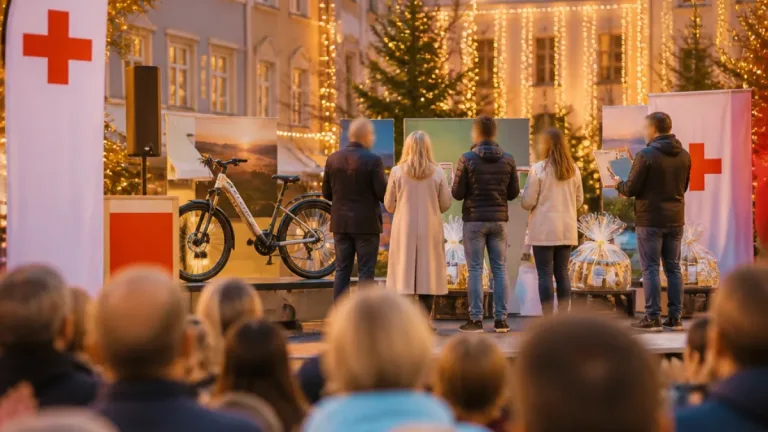 Gewinnerinnen und Gewinner der Dauerkartenpreise beim 57. Rotkreuz-Volksfest übergeben