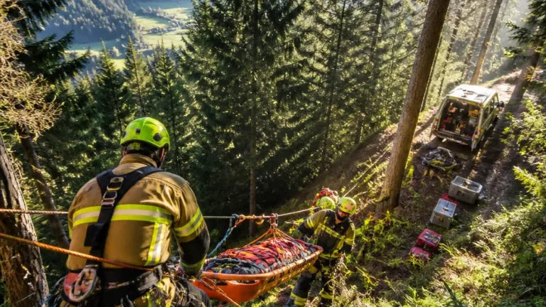 Großangelegte Rettungsaktion am Gaberl: 42 Einsatzkräfte bergen Verletzten mit Korbtrage