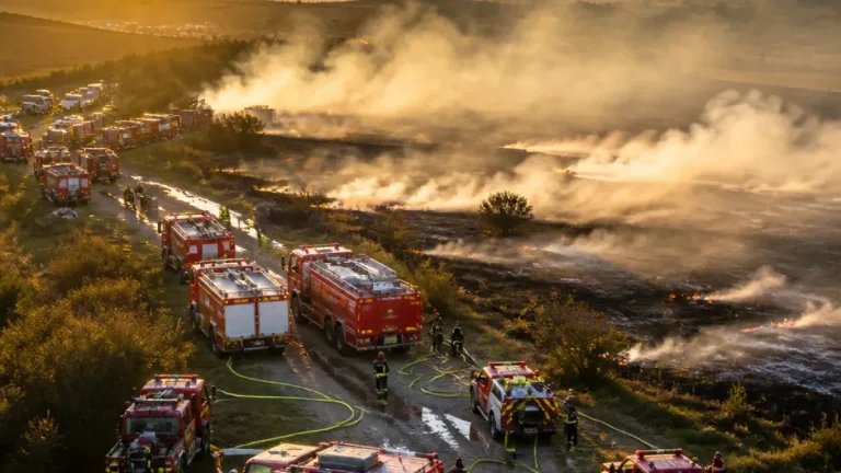 Großbrand fordert 180 Einsatzkräfte: 15 Hektar Vegetation in Flammen